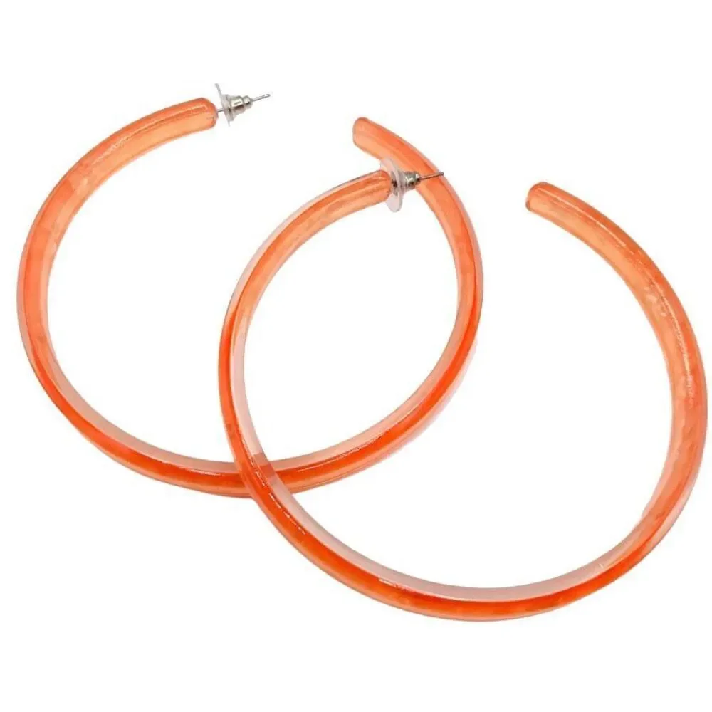 Colorful Large Hoop Earring 3 pairs Statement Acrylic Hoop Earrings